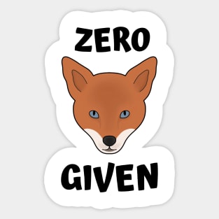 Zero fox given Sticker